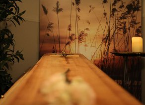 Atmosphäre im Abschiedsraum